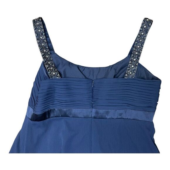 David’s Bridal Bridesmaid Navy Blue Beaded Straps Formal Maxi Dress Sz XXL - Picture 7 of 9